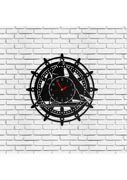 Duvar Saati Denizcilik Gemi Tasarımlı Ev ve Ofis Için Dekoratif Metal Duvar Saati