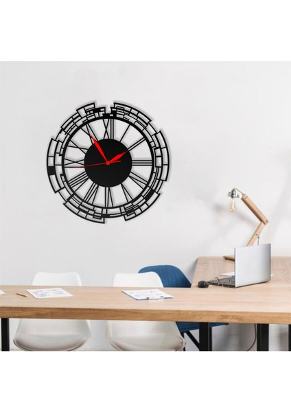 Duvar Saati Teknoloji Simgesi Tasarımlı Ev ve Ofis Için Dekoratif Metal Duvar Saati