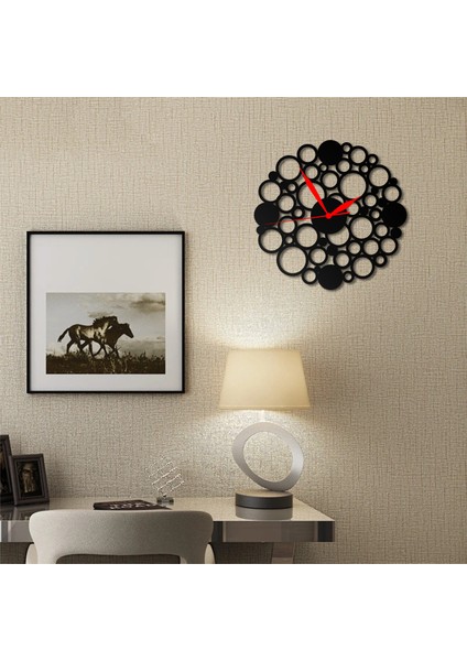 Duvar Saati Yuvarlak Baloncuk Tasarımlı Ev ve Ofis Için Dekoratif Metal Duvar Saati