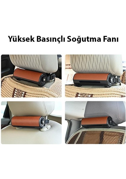 Araç Koltuğu Soğutucu Fan, 3 Kademeli USB Kablolu Koltuk Soğutucu Fan, Ofis, Araç Koltuğu Uyumlu