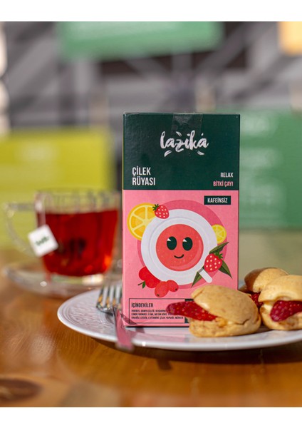 Çilek Rüyası Bitki Çayı 18'li Piramit Poşet 2li Set modelleri