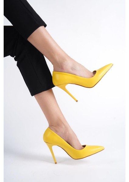 Lapita Sarı Ince Yüksek Topuklu Stiletto
