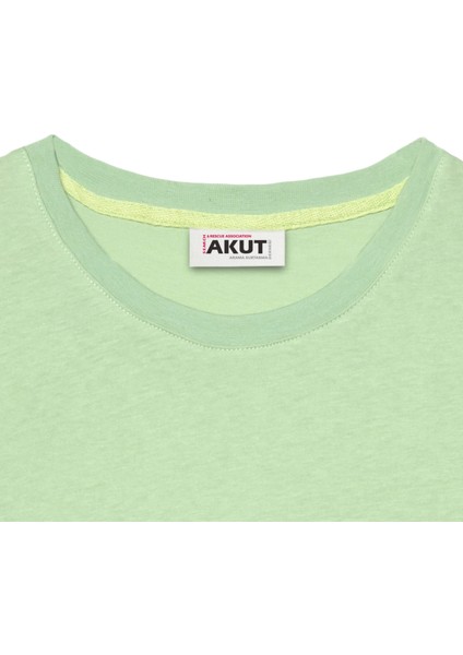 Kaplumbağa Motifli Unisex Tişört - Su Yeşili - L indirimleri