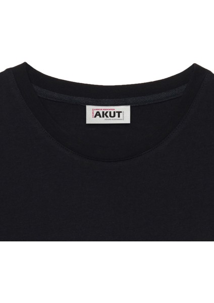 Dağ Motifli Unisex Tişört - Siyah - S
