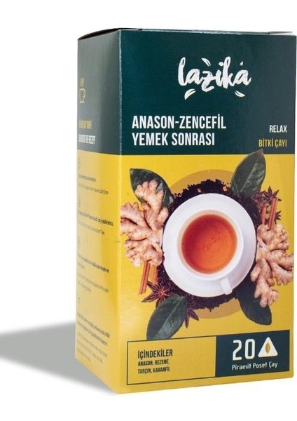 Anason Zencefil Yemek Sonrası Çayı 20'li Piramit Poşet 2li Set