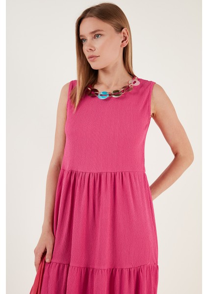 Kolye Detaylı Rahat Kesim Kolsuz Midi Elbise Bayan Elbise 5865099 modelleri