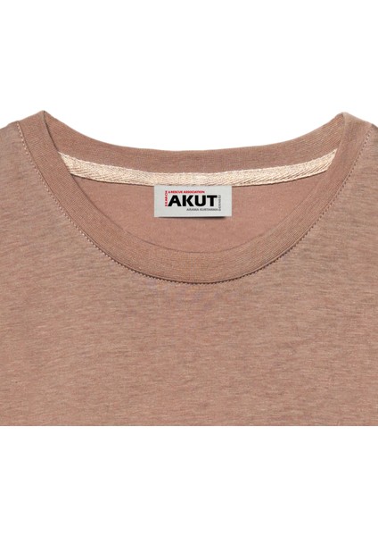 Kozalak Motifli Unisex Tişört - Taş - Xl
