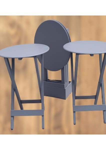 Çanta Zigon Sehpa Oval Model Dörtlü Ahşap Mdf Gri Renk Uyumu El Yapımı indirimleri