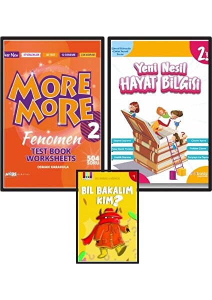 Kurmay Yayınları 2 Fenomen Test Book + Hayat Bilgisi Yeni Nesil Sorular + Öykü Yay. Akıl Oyunları 1 Hikaye