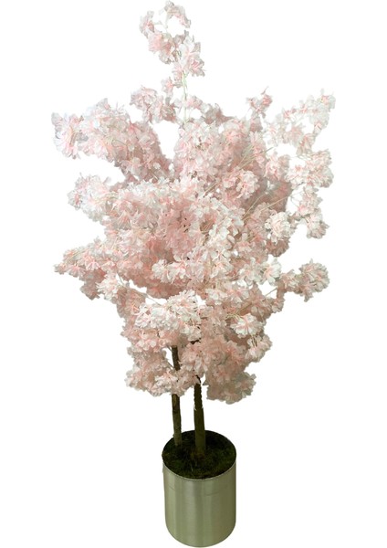 Japon Çiçeği Lüx Pembe Bahar Dalı 160 cm Yapay Ağaç 25X25 Metal Saksı modelleri