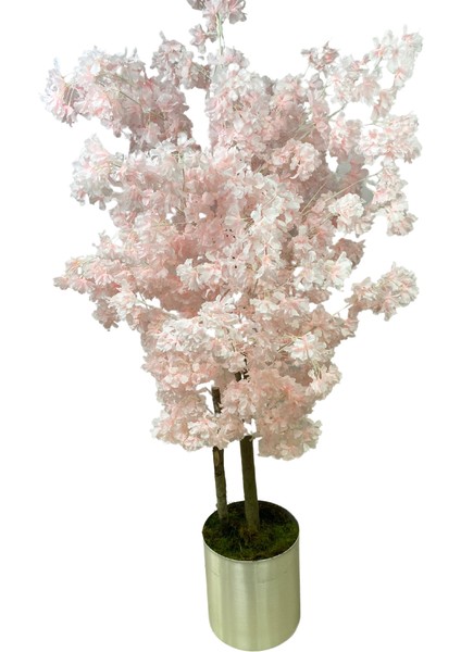 Japon Çiçeği Lüx Pembe Bahar Dalı 160 cm Yapay Ağaç 25X25 Metal Saksı indirimleri