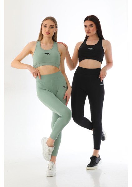 Spor Sukuba Kumaş Kaplı Badi Atlet & Lastikli Yüksek Bel Tayt Takım modelleri