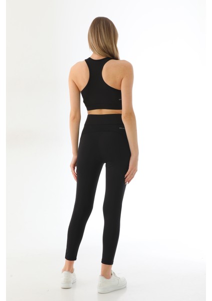 Spor Sukuba Kumaş Kaplı Badi Atlet & Lastikli Yüksek Bel Tayt Takım indirimleri