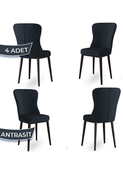 Concept Tita Serisi 4 Adet Mutfak Sandalyesi Metal Kahve Ayaklı 1. Sınıf Babyface Kumaş