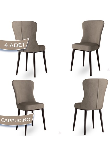 Concept Tita Serisi 4 Adet Mutfak Sandalyesi Metal Kahve Ayaklı 1. Sınıf Babyface Kumaş