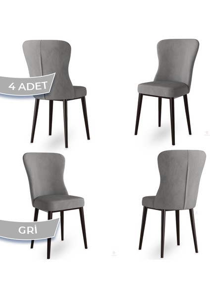 Concept Tita Serisi 4 Adet Mutfak Sandalyesi Metal Kahve Ayaklı 1. Sınıf Babyface Kumaş