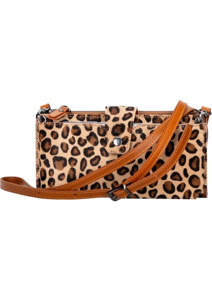 Lozan Strap 6.5 Inch Uyumlu Deri Kartlıklı Kılıf Leo1 Leopar