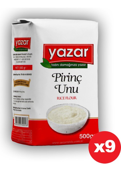 500GR Pirinç Unu x 9paket = 4500GR