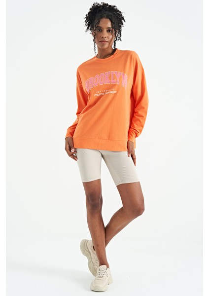 Oranj O Yaka Rahat Kalıp Basic Kadın Sweatshirt - 02106