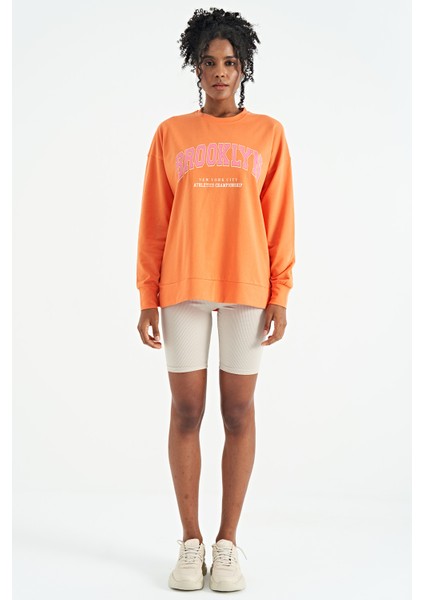 Oranj O Yaka Rahat Kalıp Basic Kadın Sweatshirt - 02106