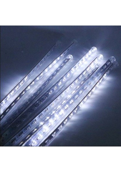 8 Adet Meteor Kayan Tüp LED - Ağaç Bahçe-Sokak Saplamalı Yağmur Işıkları Solar Güneş Enerjili