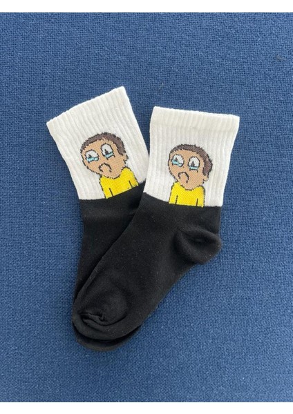 Touz Moda Morty Unisex Beyaz Kolej Çorap