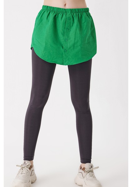 1888 Sweatshirt ve Kazak Altı Gömlek Etek - Yeşil fırsatları