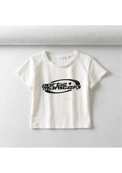 Partie Monsters Baskılı Beyaz Crop fiyatları