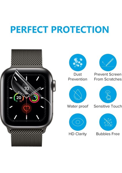 Apple Watch 7 45 mm Ekran Koruyucu Şeffaf Esnek Tpu Film 2 Adet