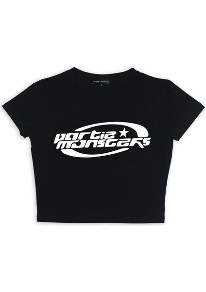 Partie Monsters Baskılı Siyah Crop fiyatları