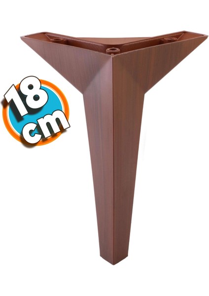 Mobilya Kanepe Sehpa Tv Ünitesi Koltuk Ayağı 18 cm Kahverengi Ahşap Desenli Baza Ayak