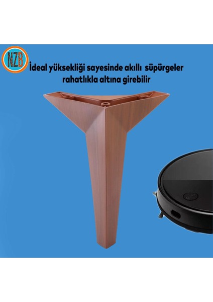 Mobilya Kanepe Sehpa Tv Ünitesi Koltuk Ayağı 18 cm Kahverengi Ahşap Desenli Baza Ayak indirimleri