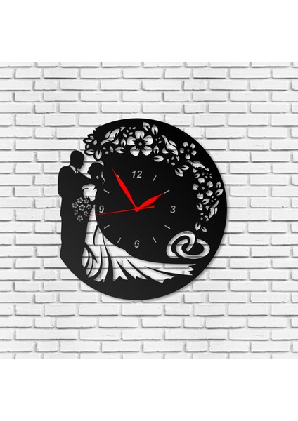 Duvar Saati Evlilik Gelin Damat Düğün Tasarımlı Ev ve Ofis Için Dekoratif Metal Duvar Saati fiyatları
