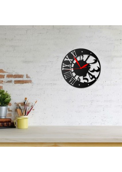Duvar Saati Roma Rakamı Tasarımlı Ev ve Ofis Için Dekoratif Metal Duvar Saati