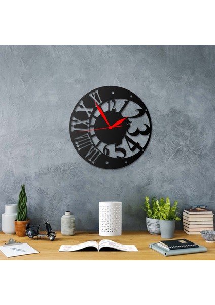 Duvar Saati Roma Rakamı Tasarımlı Ev ve Ofis Için Dekoratif Metal Duvar Saati modelleri