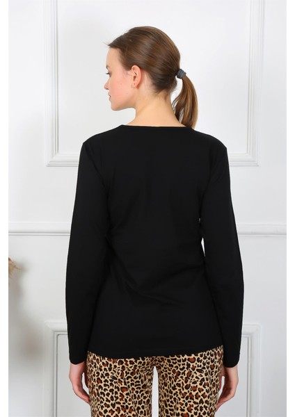 Kadın Penye Uzun Kol Pijama Takım 4129 fırsatları