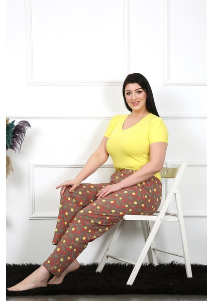 Kadın Pamuklu Büyük Beden Alt Pijama 27470