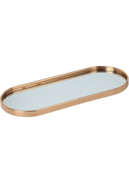 Altın Aynalı Oval Tepsi 34x13cm