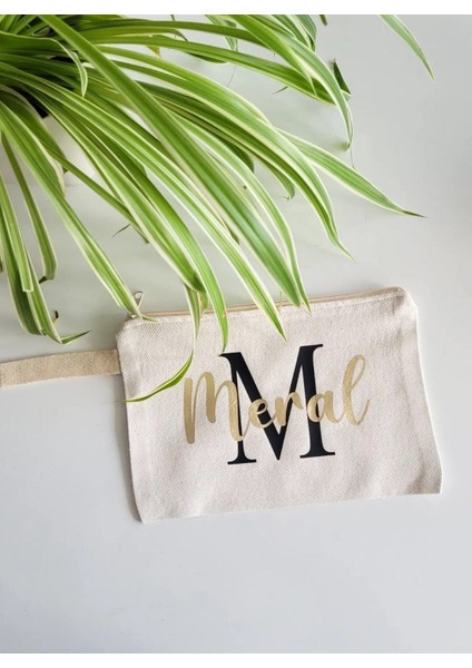Kişiye Özel İsme Özel Siyah ve Altın Sarısı Renkli Bez Çanta Clutch fiyatları