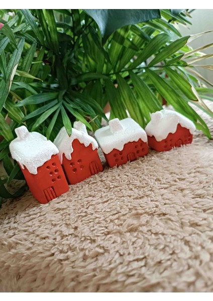 Noel Karlı Minik Evler ( 4 Adet)