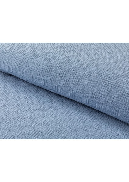 Plain Pamuklu Çift Kişilik Pike 200 x 220 cm Mavi