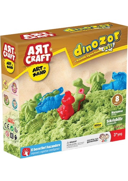 Art Craft Kinetik Kum 500 gr Dinazor Set