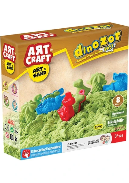 Art Craft Kinetik Kum 500 gr Dinazor Set