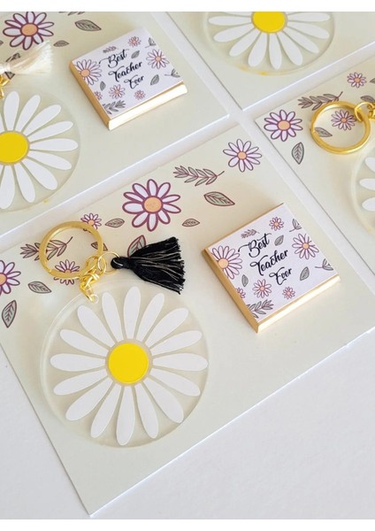 Öğretmenler İçin Anahtarlık ve Çikolata Seti Öğretmenler Günü Hediyesi 20 Adet modelleri