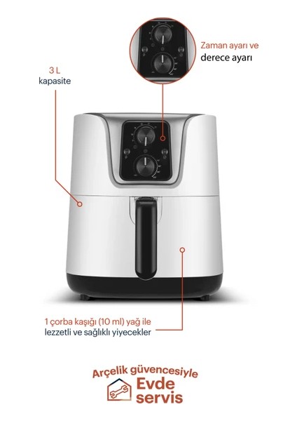 Airfryer Fr 4032 A Az Yağlı Pişirici