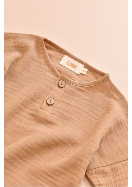Müslin Oversize Gömlek, Bebek & Çocuk %100 Pamuk - Bej modelleri