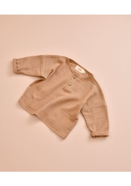 Müslin Oversize Gömlek, Bebek & Çocuk %100 Pamuk - Bej fırsatları