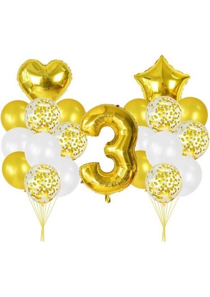 3 Yaş Gold Balon Seti