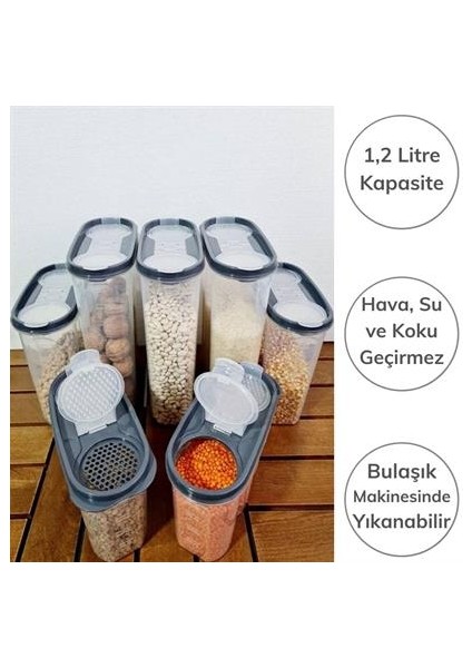 Buffer&Reg; 2 Kapaklı Ölçekli Erzak Saklama Kabı - 1,2 Litre - Sa930