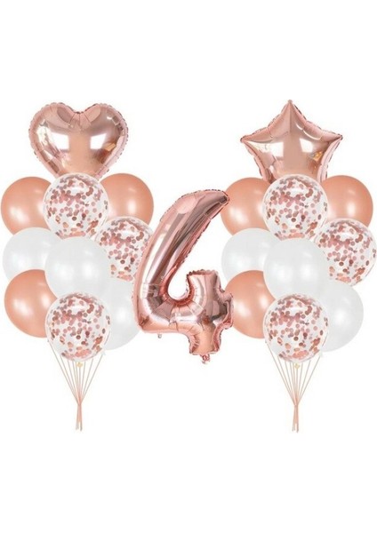 4 Yaş Rose Gold Balon Seti